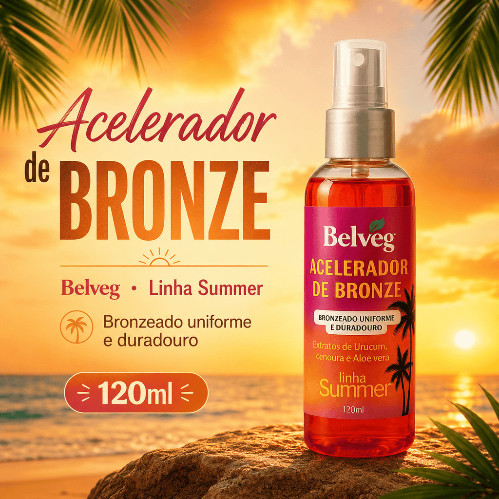 Bronzeador Acelerador Spray BelVEG Cenoura e Amendoas 120ml