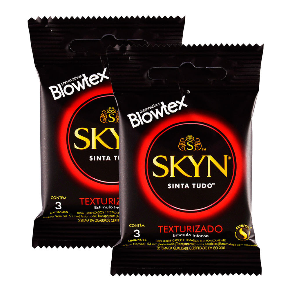 Kit 2 Preservativo Blowtex Skyn Texturizado 3 Unidades