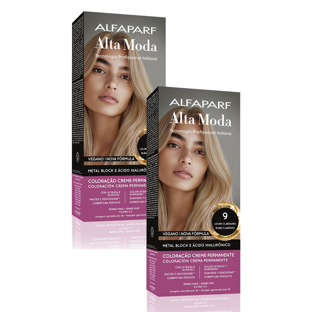 Kit 2 Tintura Creme Altamoda Alfaparf Camomilla 9 Kit