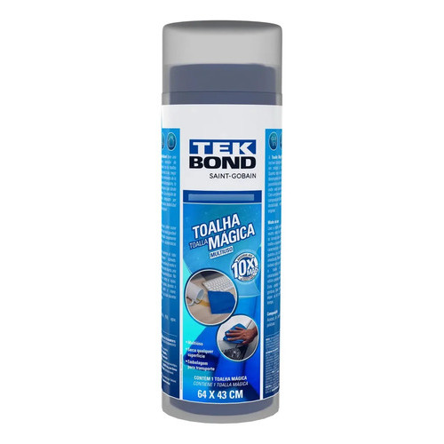 Toalha Magica Tekbond Maxima Absorçao Seca Tudo 64x43cm Azul