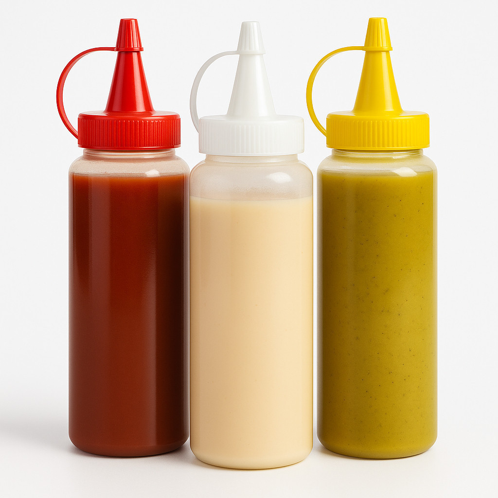 Kit 3 Bisnagas Para Condimentos Ketchup, Maionese E Mostarda