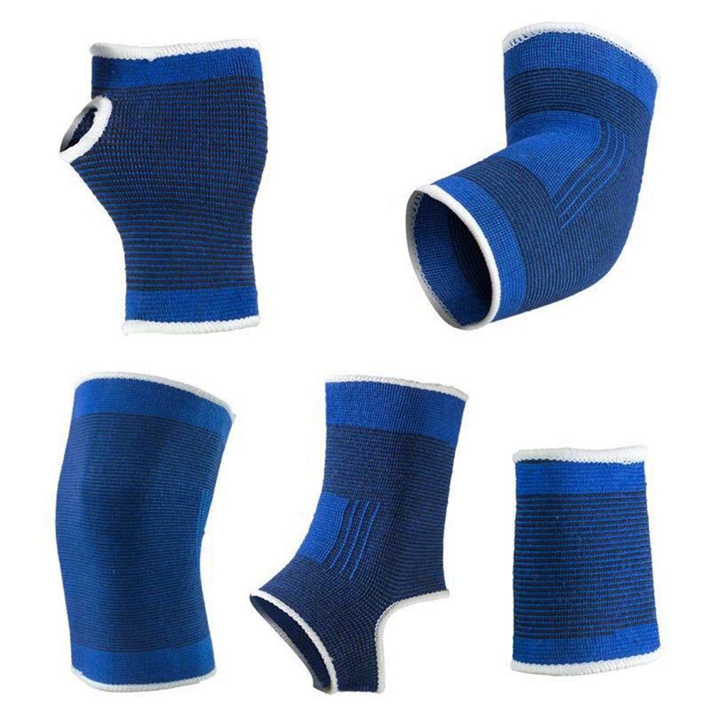 Suporte De Tornozelo NUKPIO Profissional 1 Par De Joelho Pulso De Malha Elástica Azul