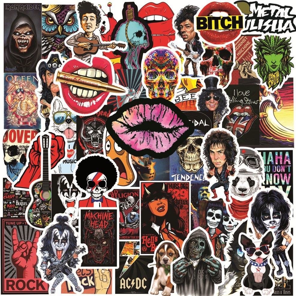 50 Pçs Vintage Rock Adesivos DIY Skate Portátil Bagagem Caso Do Telefone Carro Motocicleta Bicicleta Legal Decalques À P