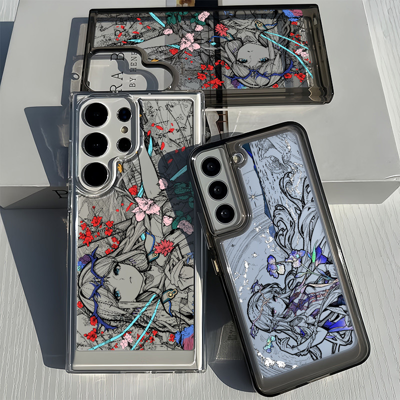 Para Samsung S26 S25 Ultra S24 S25FE A56 S24FE S23 " Cartethia " Capa Transparente Rígida S22 A17 A16 A15 A72 A53 A55 A2