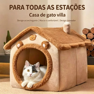 Casa para Gatos e Cachorros Pequenos Cama Pet Fofa e Quentinha Lavável Toca Confortável T…