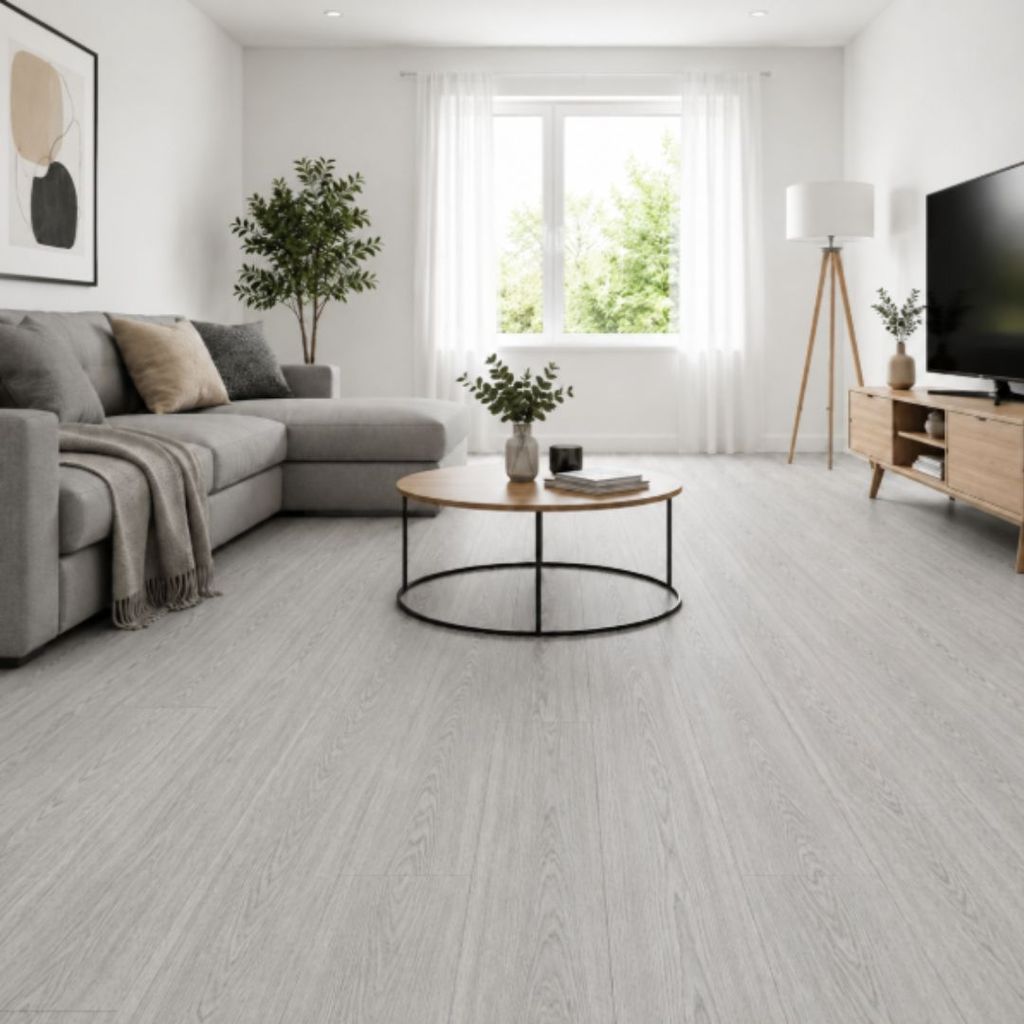 Piso Vinílico Adesivo Antiderrapante Cinza PVC Autocolante Lavável Resistente à Água