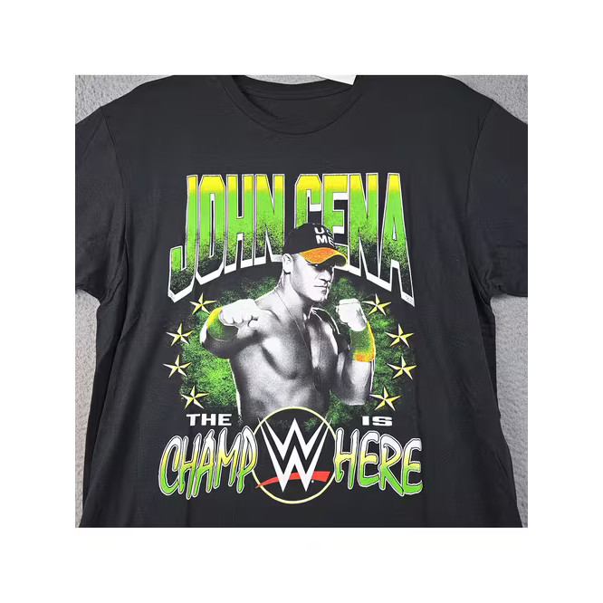 Camiseta Masculina Estampa John Cena WWE Moderna Confortável Atemporal Tema Esportivo e Entretenimento Casual
