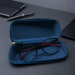 Estojo Caixa Case Com Zíper Para Óculos Protetor Capinha Verde
