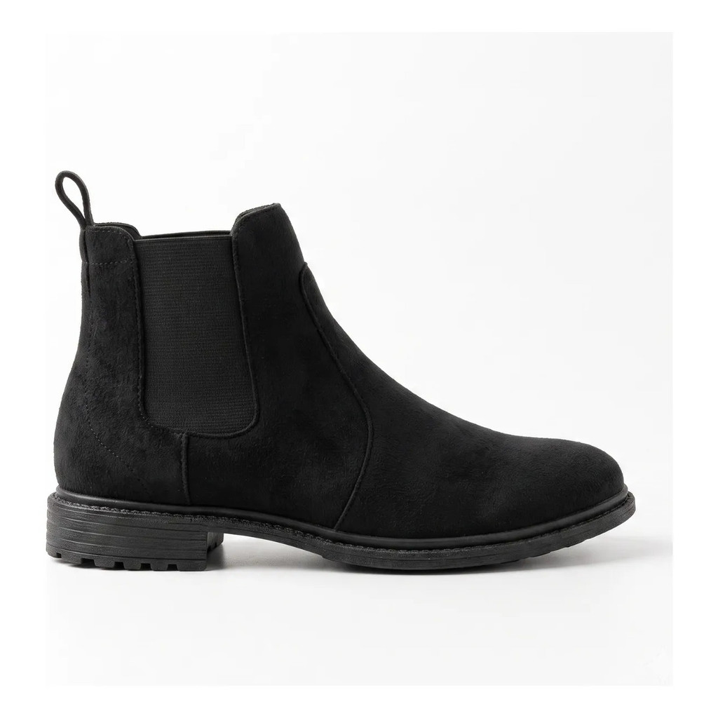 Bota Botina Masculina Couro Camurça Chelsea Resistente Macia