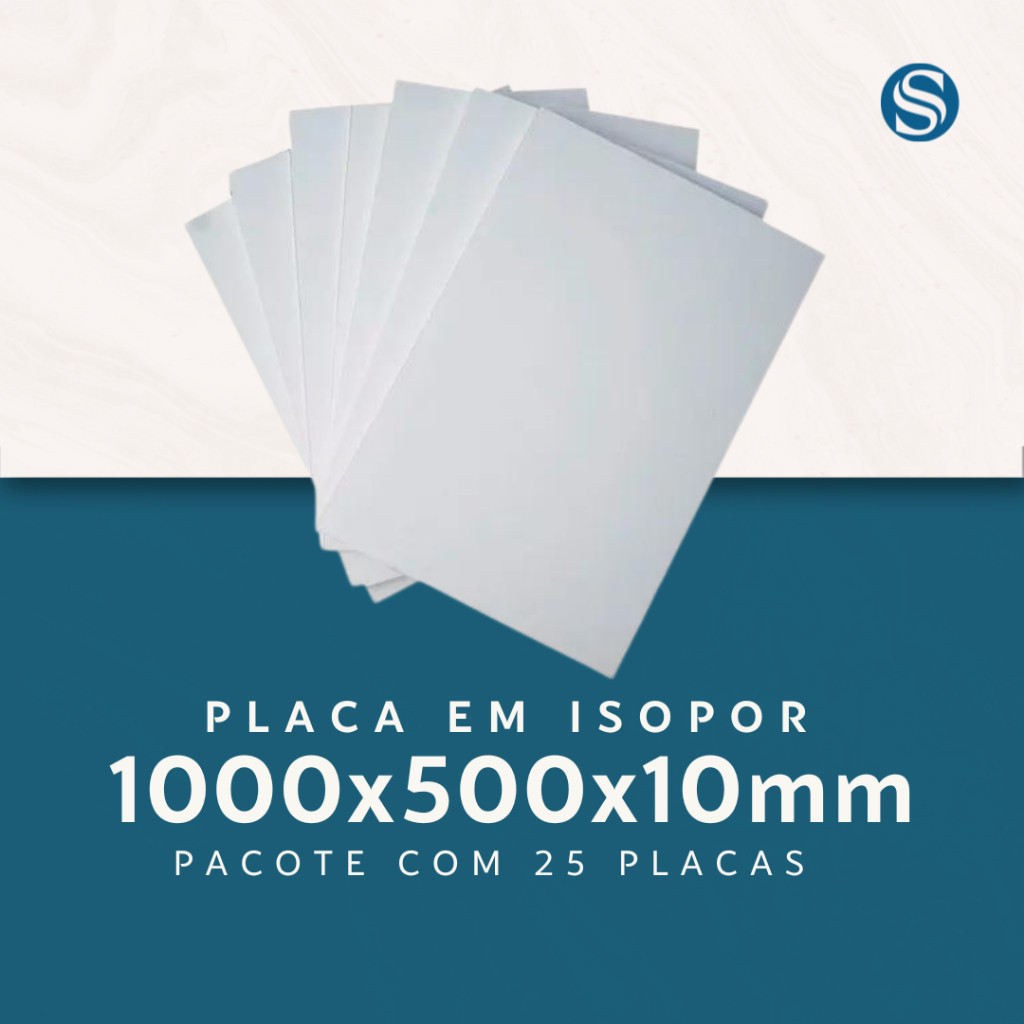 Kit 25 Placas de Isopor EPS P1 Anti Chamas 1000x500x10mm EPS-Pack Construção Artesanato e Maquetes