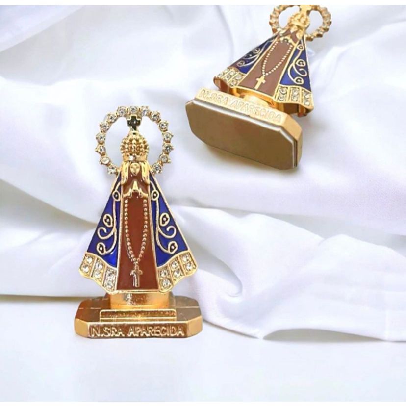 Kit 10 Mini Imagem de Nossa Senhora Aparecida para Painel de Carro e Decoração