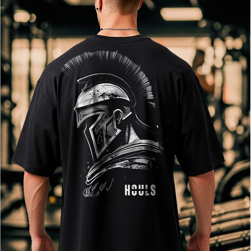 Camiseta Oversized Spartano Musculação Grande Algodão Streetwear Treino Academia