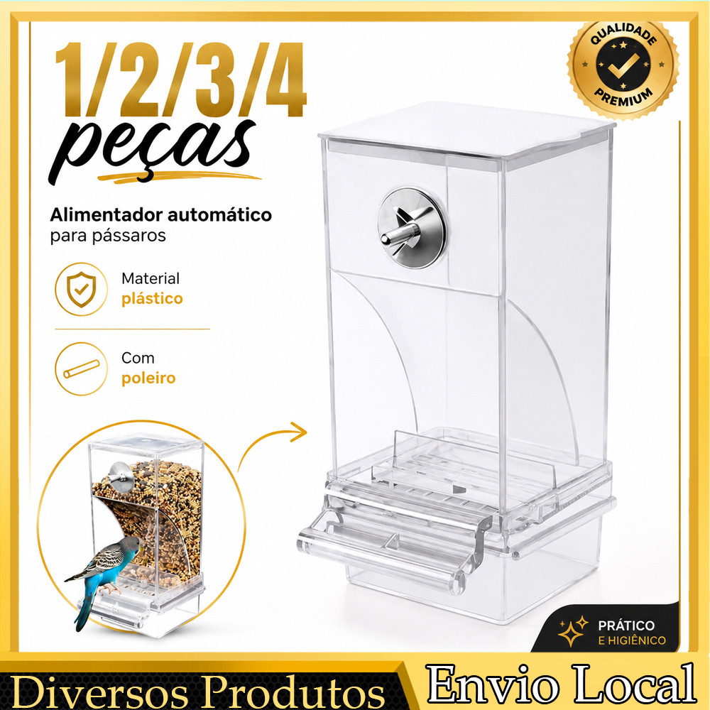 Comedouro de pássaros de automático de papagaio de sementes de periquito para alimentos com poleiro de gaiola 1/2/3/4pçs
