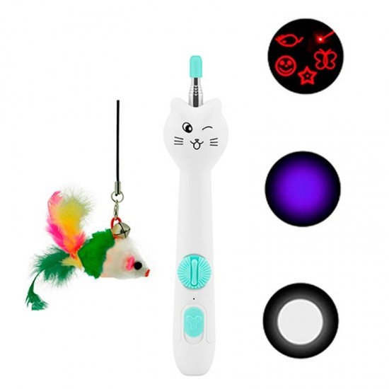 Brinquedo para Gatos Varinha com Laser e Pelúcia Interativa Pet Prime
