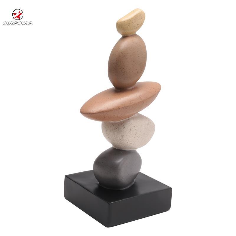 Escultura De Pedras Empilhadas De Resina Moderna-Arte Abstrata De Rocha Balanceada Para Vários Tipos De Sala , Destaque