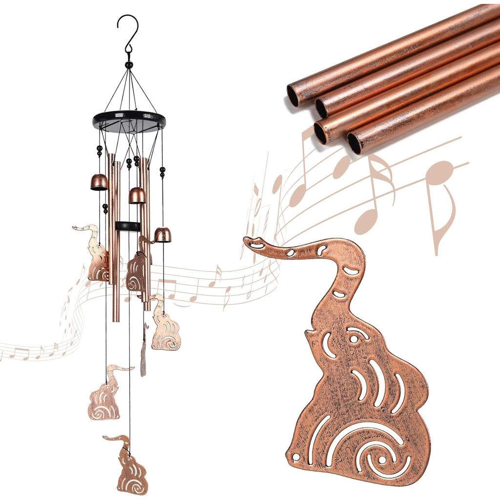 Sinos de Vento para Exterior com Tema de Elefante - Presentes de Aniversário para Mulheres, Mães, Esposas, Avós, Sinos d