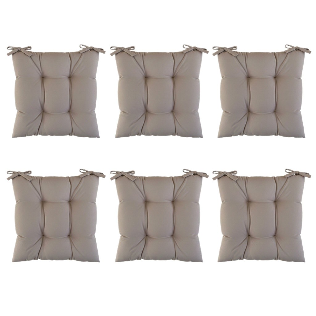Kit Com 6 Unidades De Almofada Decorativa E Confortavel Futton Oxford Assento p/ Cadeira 40X40cm