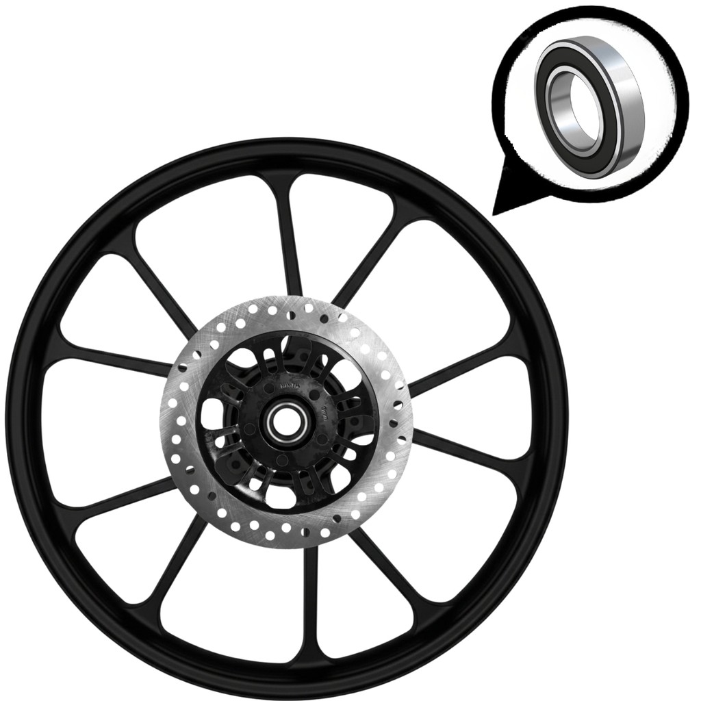 RODA DIANTEIRA LIGA LEVE TITAN 160 2016 A 2023 TITAN 150 2014 A 2015 V-SHAPE PRETO FREIO DISCO SHIVER