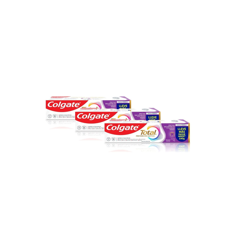 Kit 3 Creme Dental Colgate Total Gengiva Saudável Anticárie com Flúor 140g
