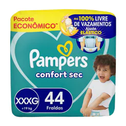 Fralda Pampers Confort Sec Tamanho XXXG 44 Unidades Descartáveis
