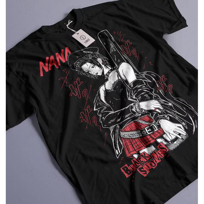Camiseta Masculina e Feminina Oversized, Estampa Nana Osaki Black Stones Anime, Camiseta Streetwear Estampada