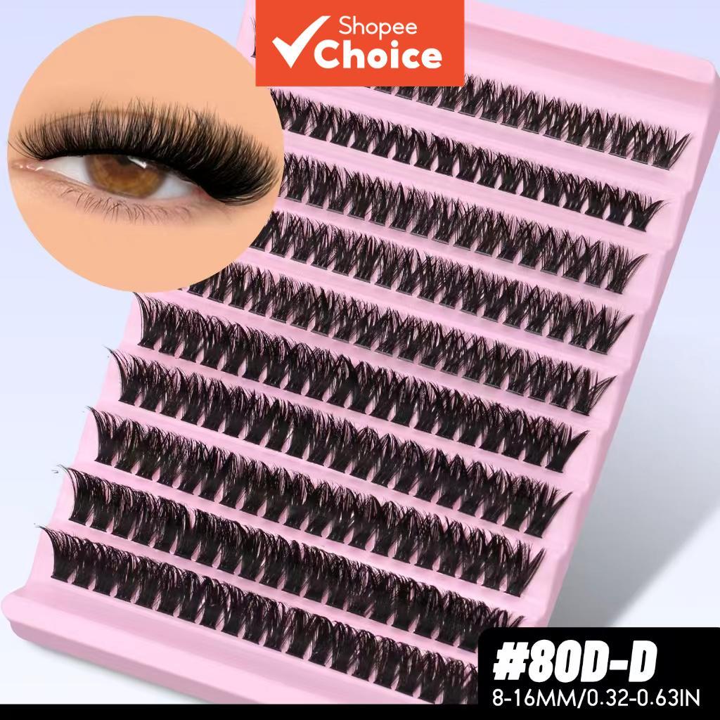 200 Peças Aglomerados De Cílios Densos Encaracolados 8-16mm Comprimento Misto Kit Doméstico De Extensão Diy
