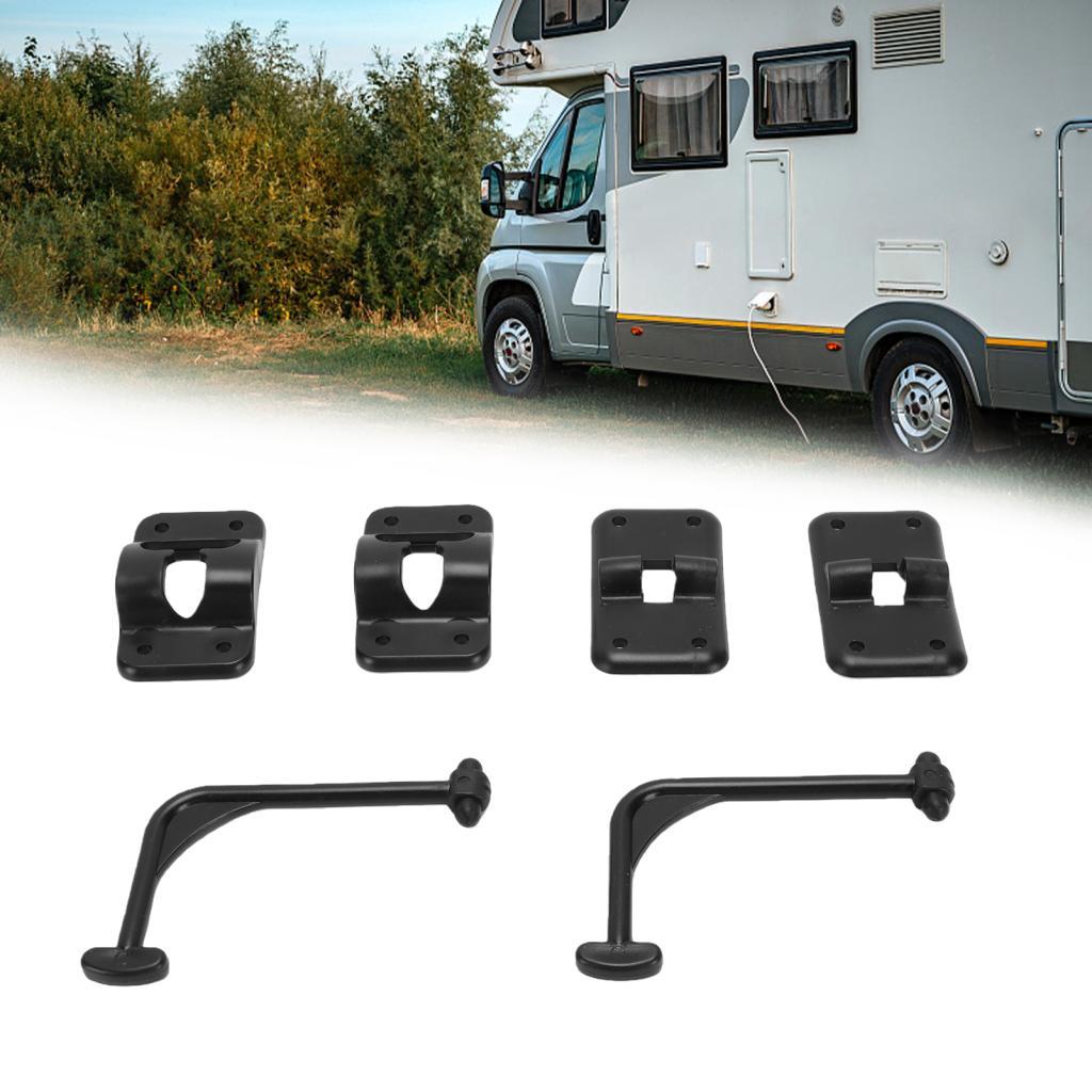 Suporte para porta de entrada de RV Plástico preto 6 polegadas Trava de 90 graus para campistas