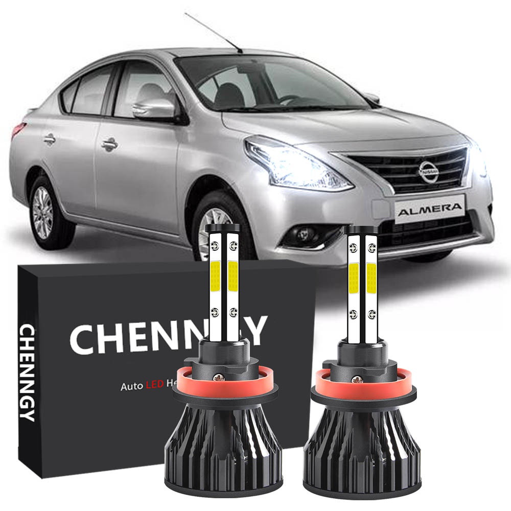 Para Nissan Almera (N17) Ano 2012 A 2019 (Lâmpada Principal)-Lâmpadas De Farol LED Combinadas BH 9-32V 6000K Branco Bril