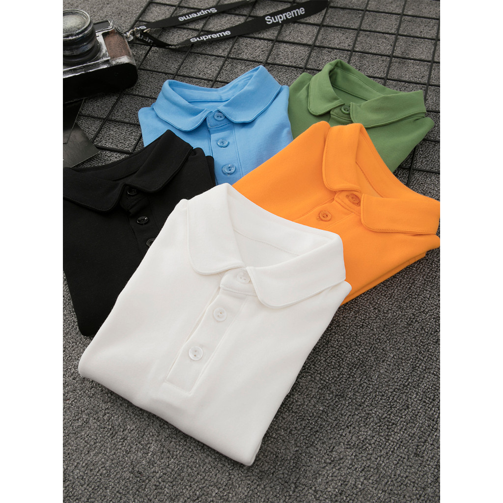 Crianças primavera outono camisa de fundo meninas camisa polo meninos manga comprida camiseta bebê interior topo médio g