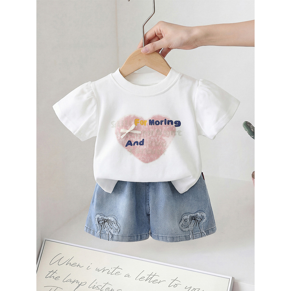 Meninas verão terno de manga curta moda 3 roupas infantis 2026 novo estilo bebê dividir 1 ano de idade bebê menina roupa