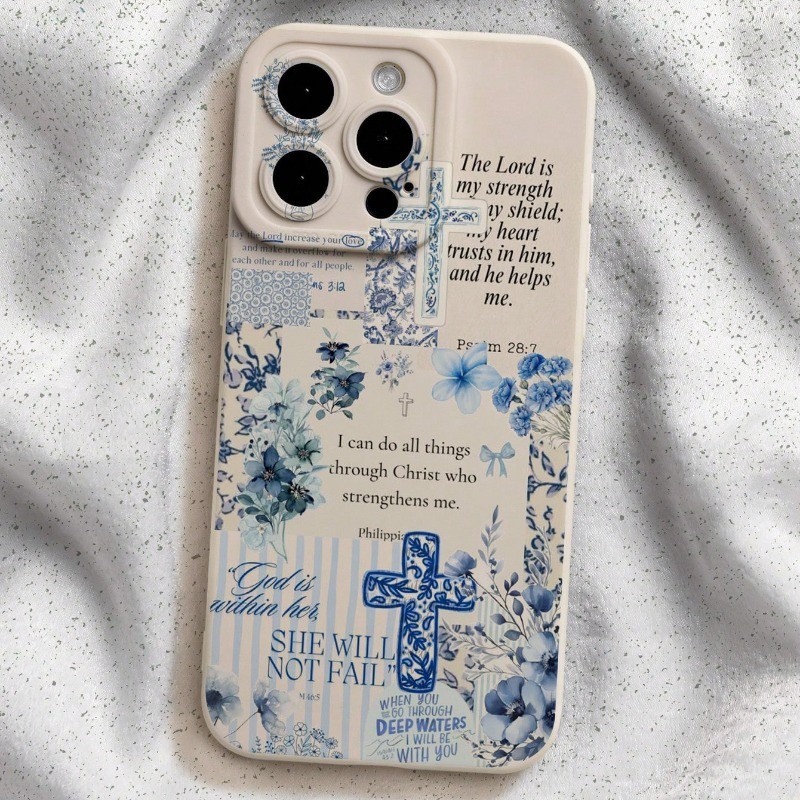 Vintage Bíblia Cristã Floral Impressão Caso De Telefone Para Samsung A06 A56 A16 A15 A55 A35 A54 A26 A36 A14 A52 A23 Cap