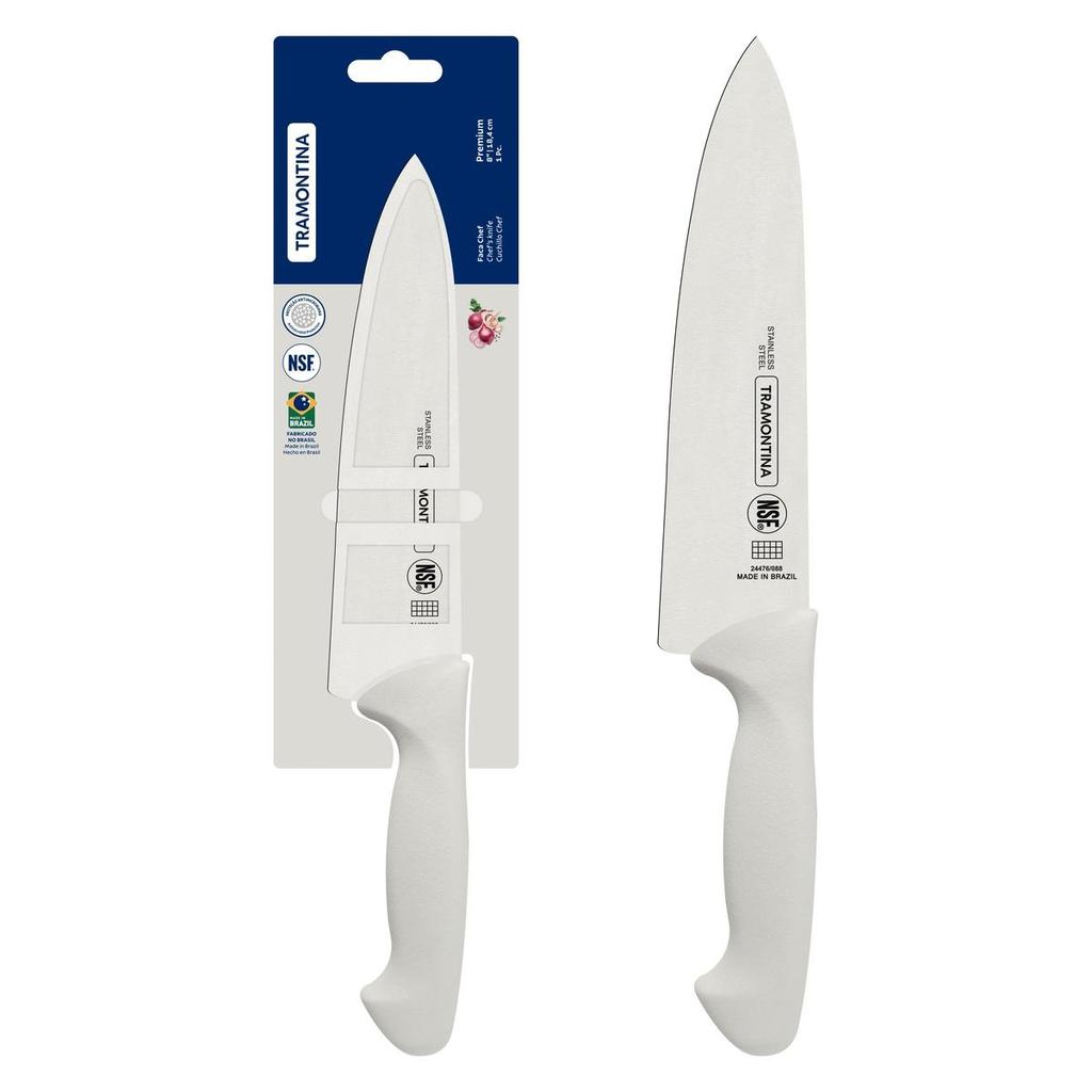 Faca Chef Tramontina Premium 8 Polegadas Aço Inox 1.8mm