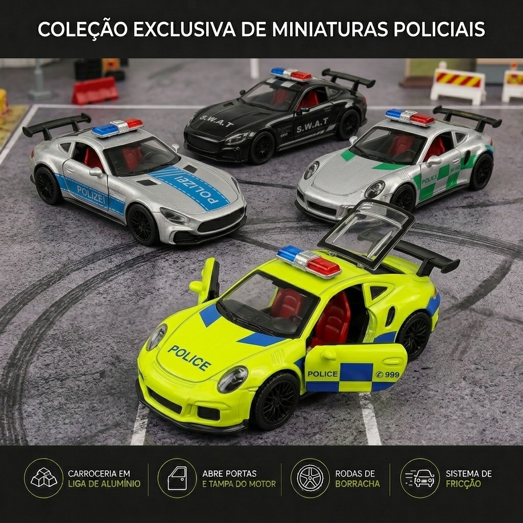 Carro Miniatura Carrinho Ferro Porsche 911 GT2 Rs  Abre As Portas - Escala 1:36