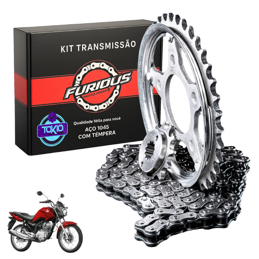 Kit Relação CG 125 Fan Titan 2009 A 2015 Transmissão FURIOUS