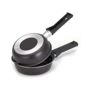 Frigideira Dupla Hamburgueira Omeleteira Antiaderente Alumínio 14cm Preto Nacional