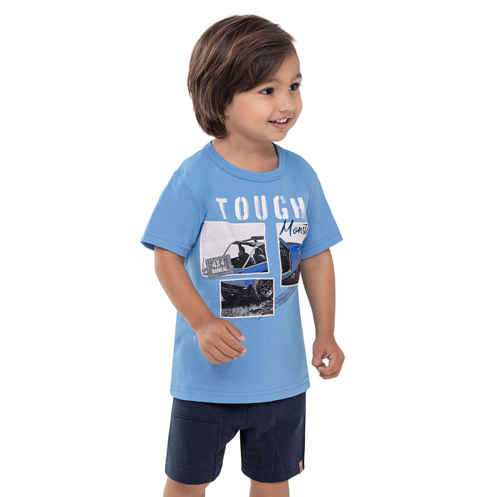 Conjunto Curto Infantil Menino Jipeiro Elian Azul