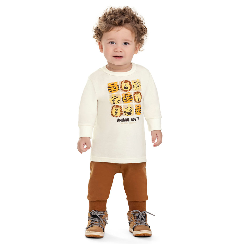 Conjunto Bebê Menino Animal Adventure Elian Bege