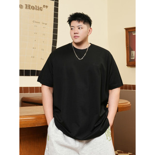 THE PANG Street Wear Plus Size Roupa Masculina Verão Gordo Lyocell Cool Feeling Camiseta de Manga Curta Masculina Solta 