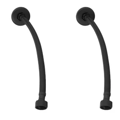 Kit 2 Engate Mangueira Flexivel Black Tranocado Aco Inox 40cm Alta Pressao Torneira
