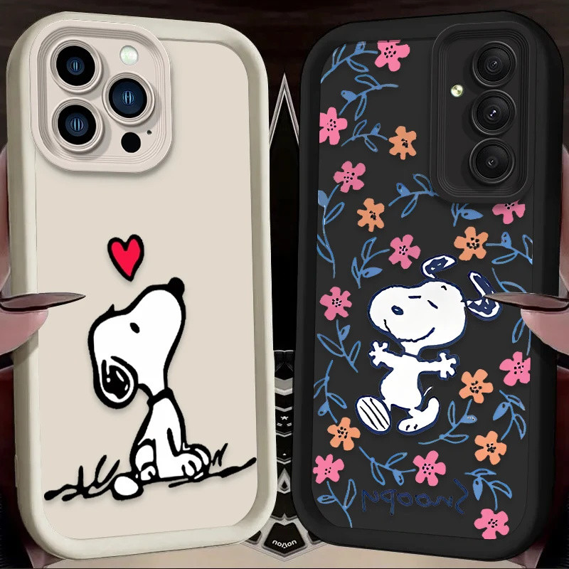 Capa Para Samsung Galaxy A27 A57 A37 A17 A07 A56 A26 A36 A55 A16 A54 A06 A35 A53 A05 A05S 5G De Telefone Snoopy Fofa