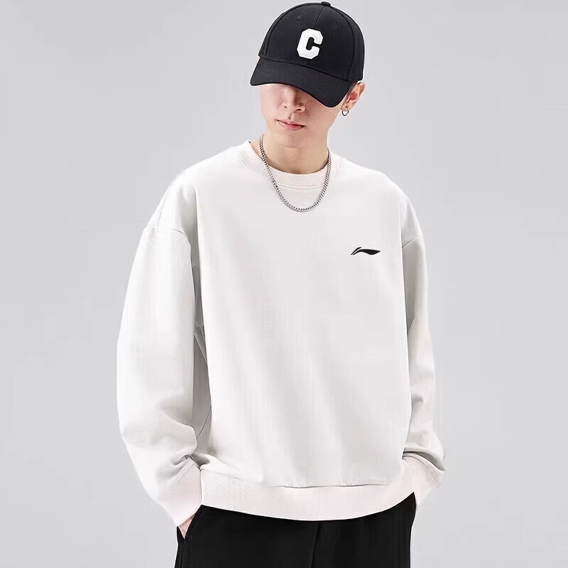 Li Ning Moletom Masculino 2025 Novo Estilo Esportes Moda Tendência Casual Confortável Solto Respirável Em Torno Do Pesco
