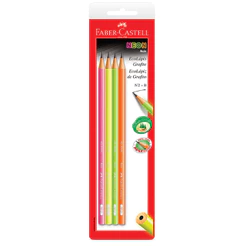 Lápis preto Max Neon SM/1205NED\314566 com 4 unidades Faber-Castell