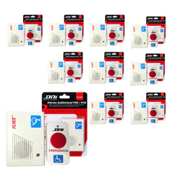 Kit 10 Alarme Campainha de Emergência para Banheiro PNE PCD e Idosos Sem Fio Bivolt DNI4241