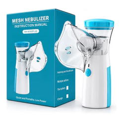 Inalador Nebulizador Portátil Mesh Ultrassônico Silencioso Adulto Infantil Bebê Compacto