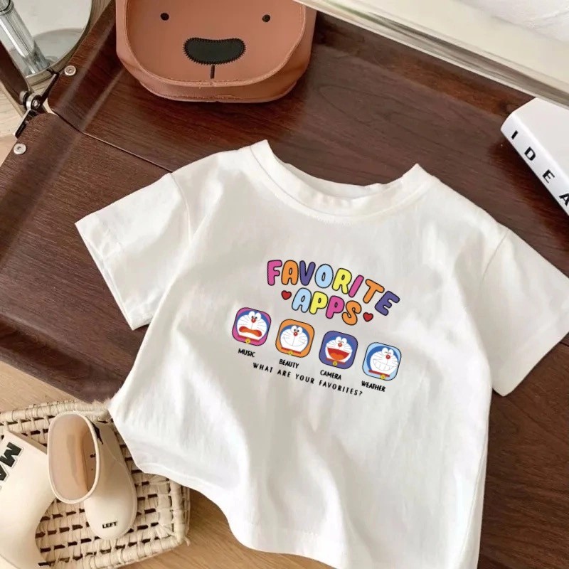 Algodão puro verão meninos meninas camisetas de manga curta crianças verão novo estilo médio pequeno crianças bebê moda 