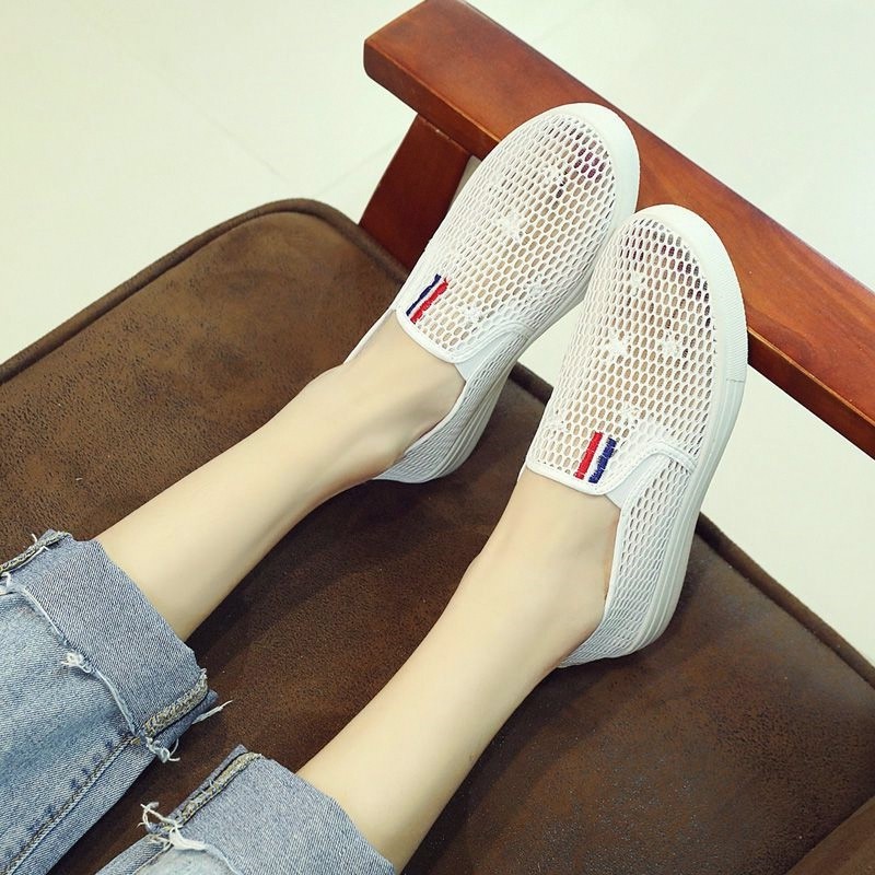 Sapatos de malha de sola macia feminino 2026 verão novo estilo sapatos de pano sapatos femininos respirável oco malha sa