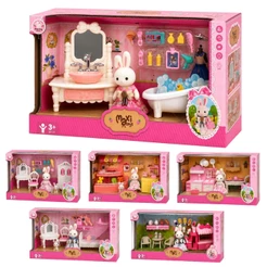 Casinha Boneca Coelho Kit Móveis Cenarios Acessórios Brinquedo Infantil Hopjoy Maxi Toys