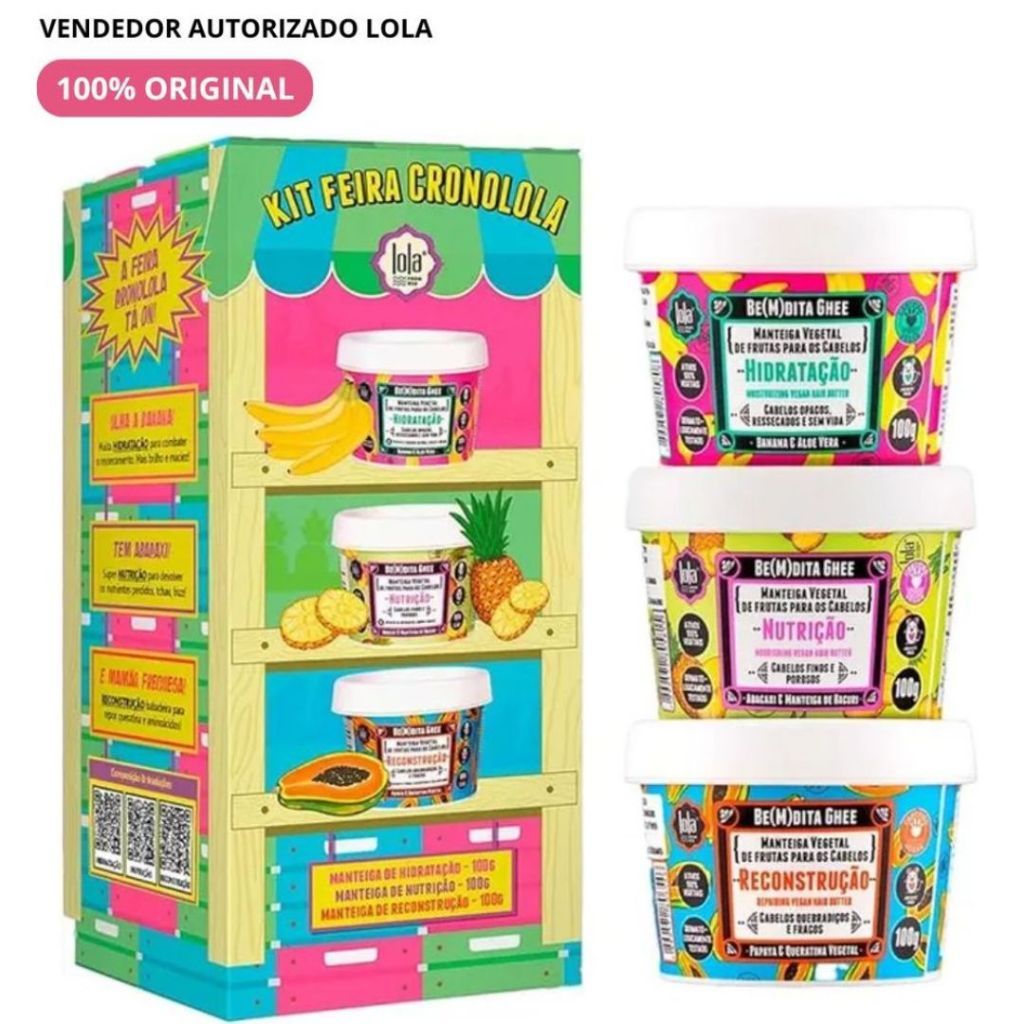 Kit Feira Cronolola Bemdita Ghee 100g Nutrição Hidratação e Reconstrução - Lola Cosmetics