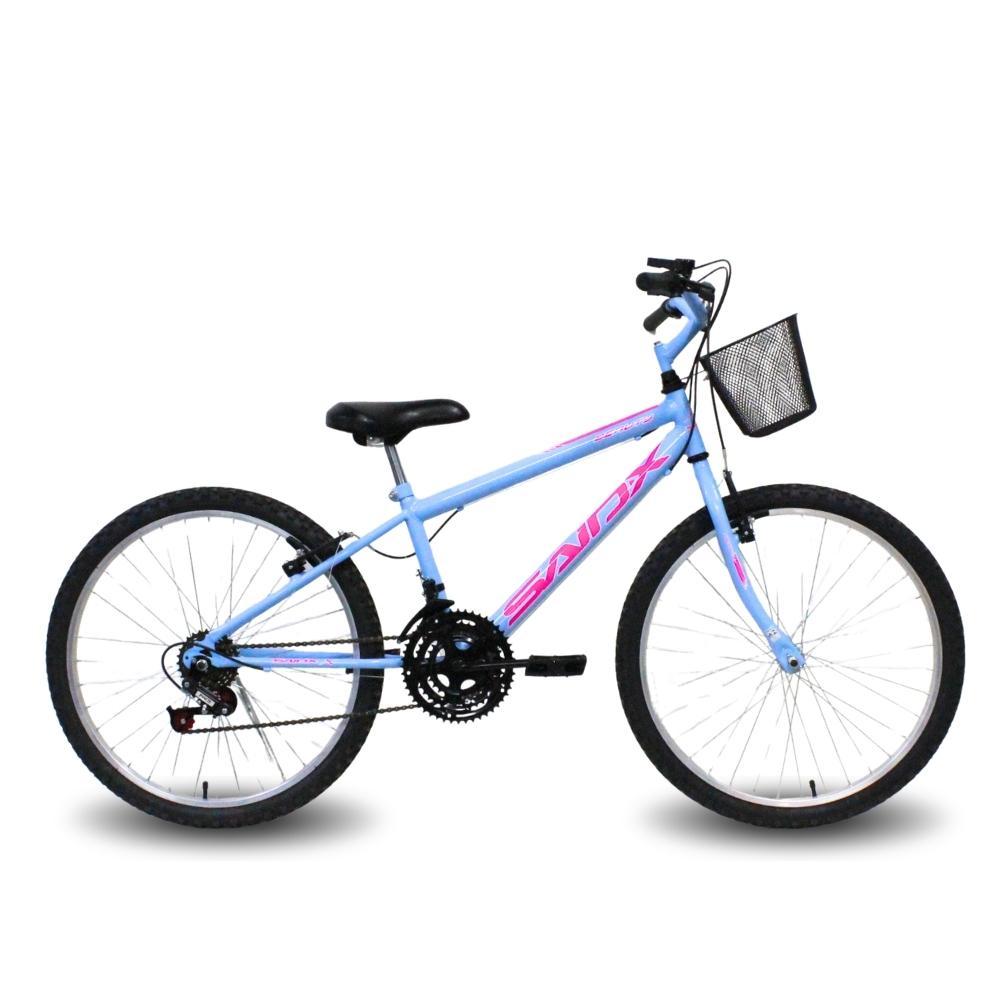 Bicicleta Aro 24 Feminina Said-X Beauty 18 Marchas com Cesta
