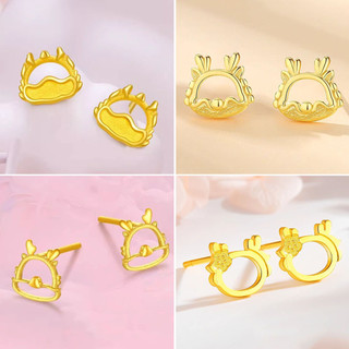 Brincos do mesmo estilo do ano do dragão de Zhou Vietnã Areia Ouro Zodíaco Ano da Vida Pequena Fortuna Série Dragão Brin